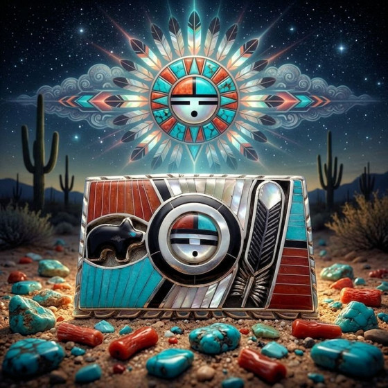 Rectangular Zuni Sun God...