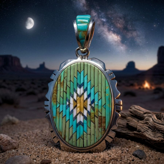 Ciondolo Navajo con design Raised Inlay