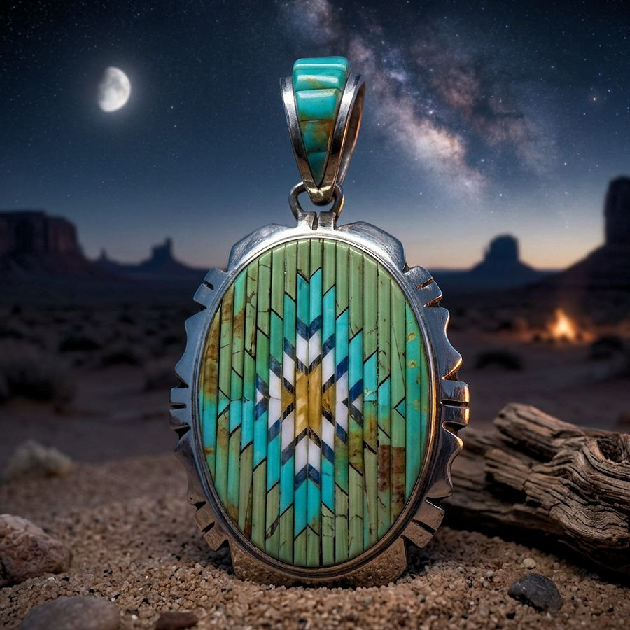 Navajo-hanger met raised inlay ontwerp