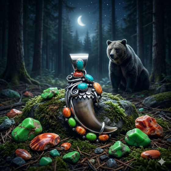 Silver Bear Claw Pendant