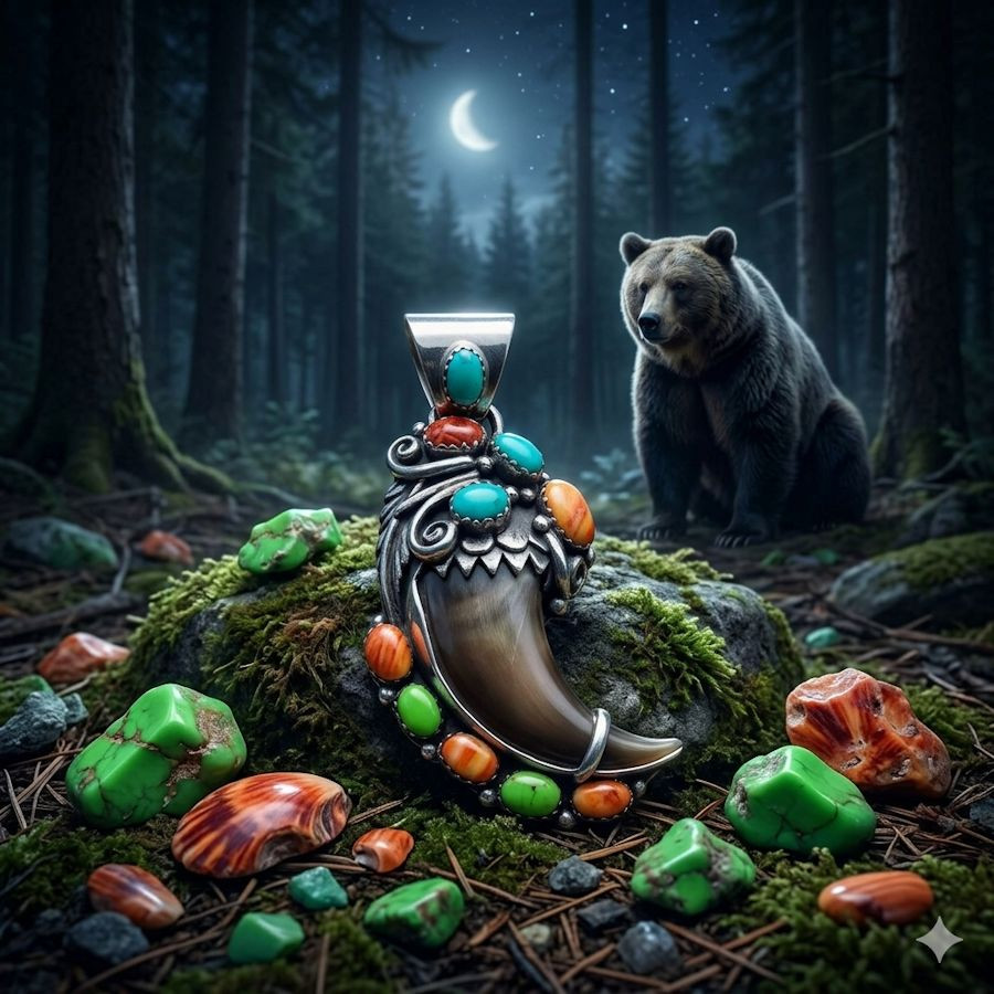 Silver Bear Claw Pendant