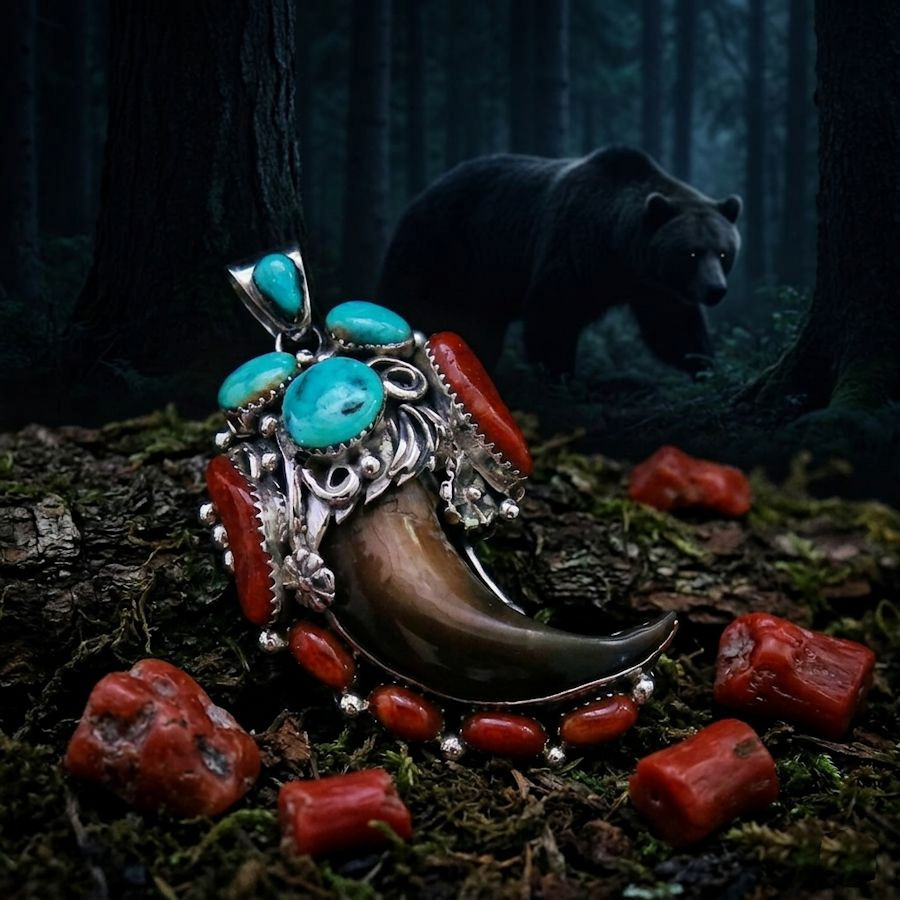Bear Claw Pendant in Silver