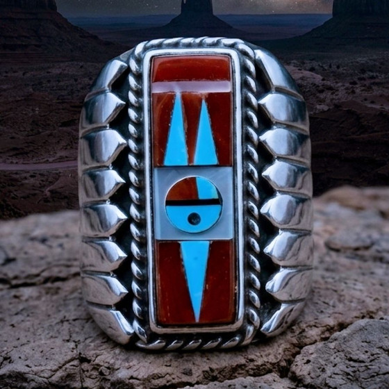 Zuni-Sonnengott-Ring aus...