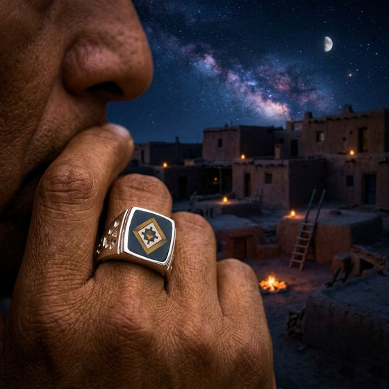 Anello con sigillo Navajo...