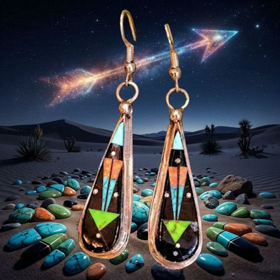 Pendientes Zuni con forma...