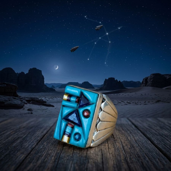 Anillo de flecha con superposición rectangular Navajo
