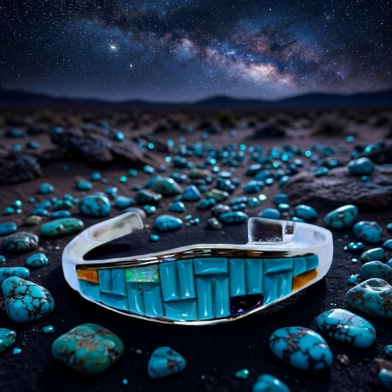 Bracelet Navajo Cobblestone Inlay