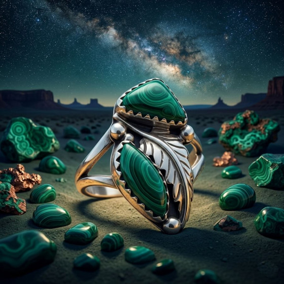 Bague plumes et Turquoise,...