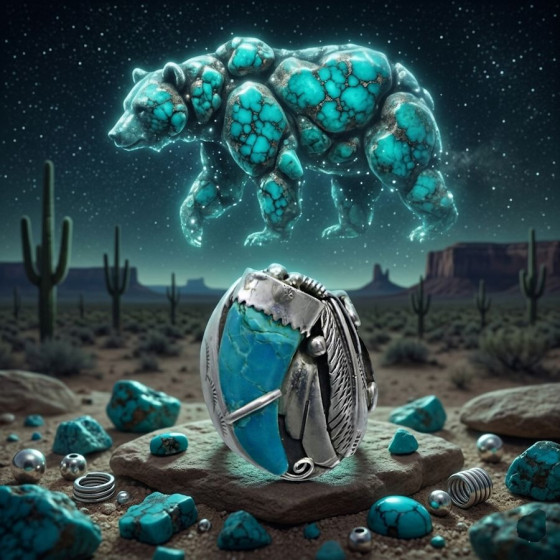 Turkoois Navajo Klauwring
