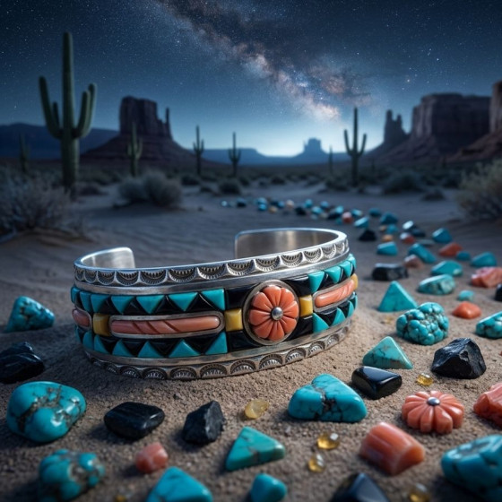 Pulsera Navajo Sol en Plata, para Hombre o Mujer