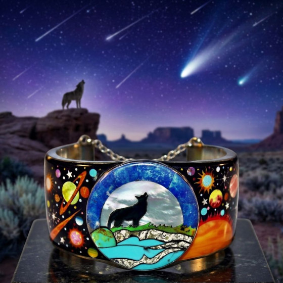Wolf and Cosmos Bracelet,...
