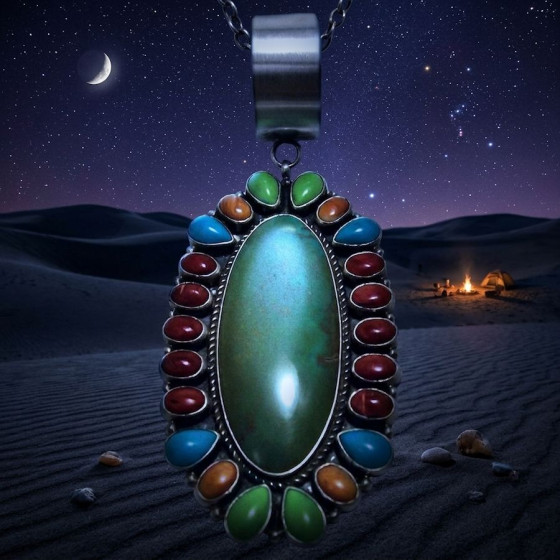 Navajo Pendant with Oval...