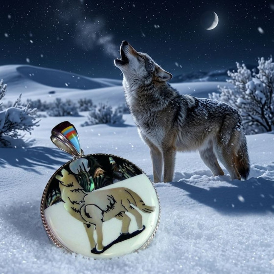 Anhänger „Heulender Wolf im...