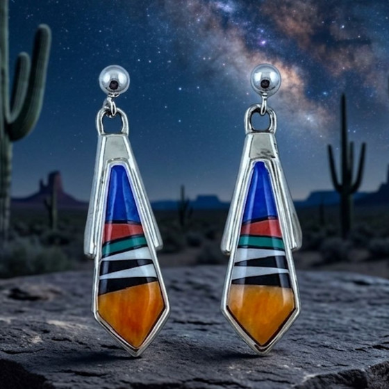 Zuni Micro Inlay Oorbellen,...