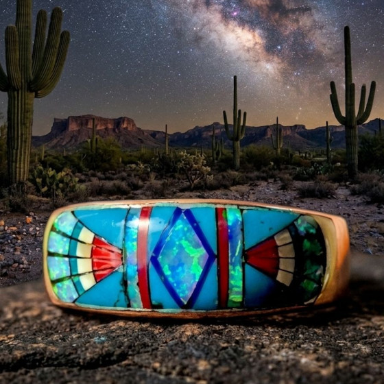 Anneau Zuni Micro Inlay...