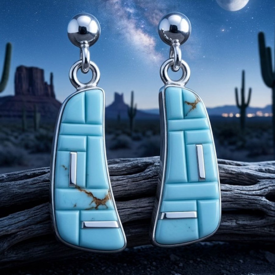 Boucles d'Oreilles Navajo,...