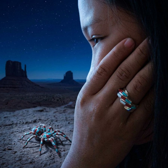 Bague Amérindienne Araignée...
