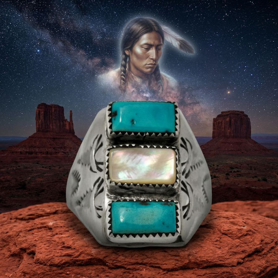 Rectangular Navajo Ring,...