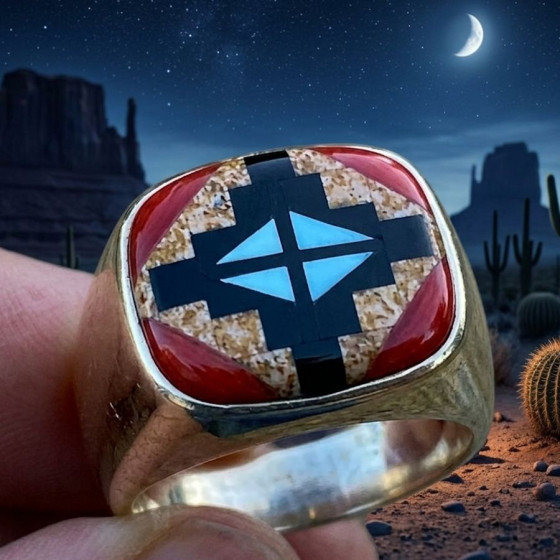 Anillo Navajo rectangular...