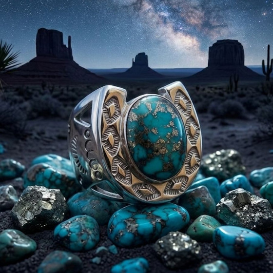 Ring Hufeisen und Halbedelstein Cabochon Farbauswahl