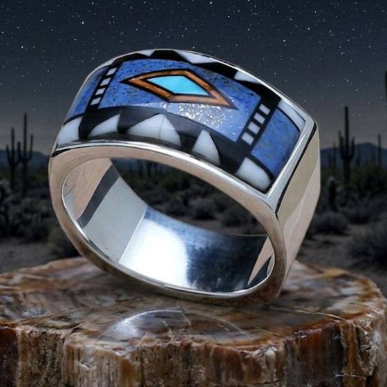 Anello Zuni con micro...