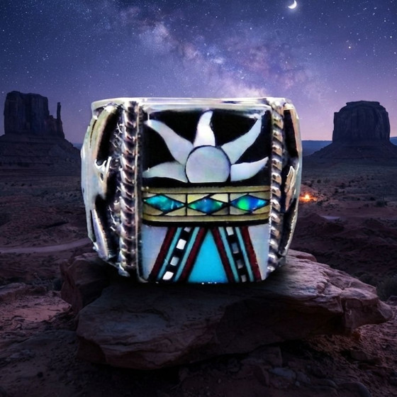 Bague Chevalière en Argent,...