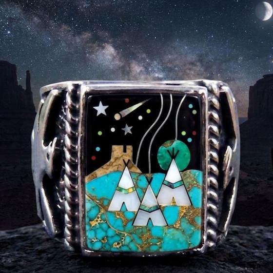 Anillo sello de plata con...