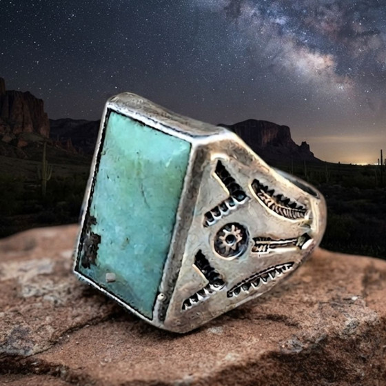 Anillo Navajo rectangular...
