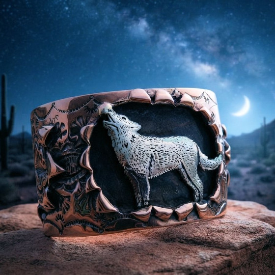 Bracelet en Cuivre Loup en...