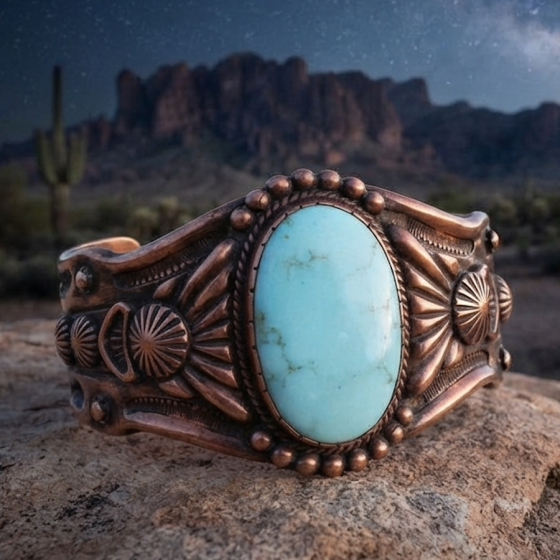 Navajo koperen armband met...