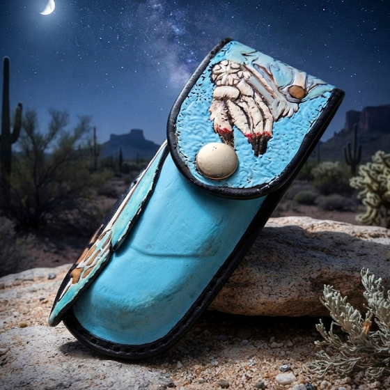 Hand-Painted Leather Sheath...