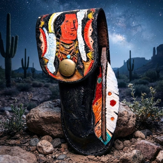 Funda de cuero pintado para...