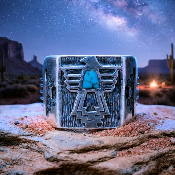 Bague Navajo Thunderbird en...