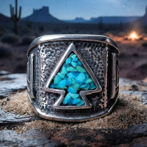 Navajo Arrowhead Silver Ring