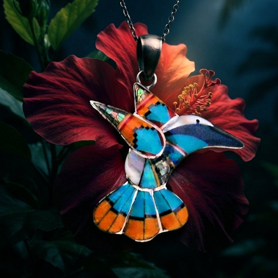 Pendentif Colibri en Argent...