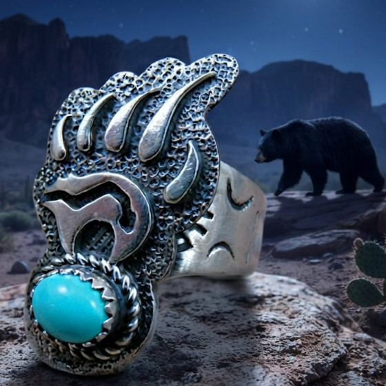 Bague Navajo Patte d'Ours...