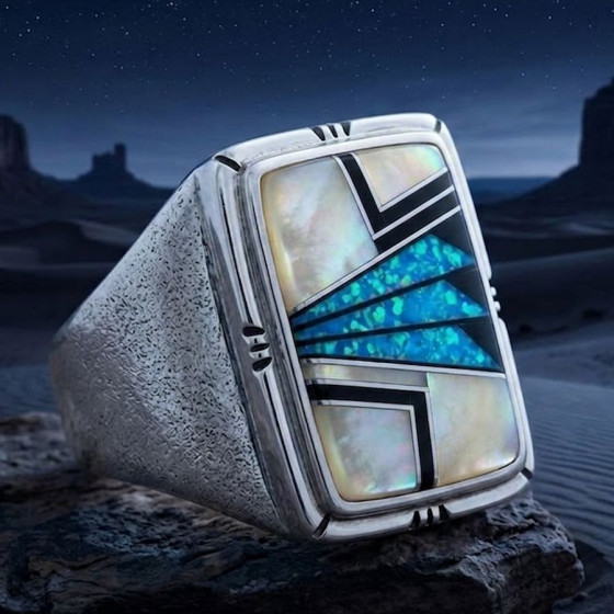 Bague Navajo en Argent,...
