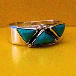 BAGUE ARGENT ET TURQUOISE