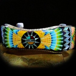 Zuni Sonnengott Edelstein Einlegearbeiten Armband Indianerschmuck