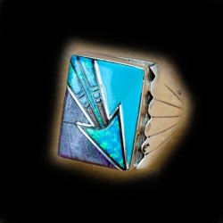 Navajo-Pfeilring, Lapislazuli-Overlay und Türkis