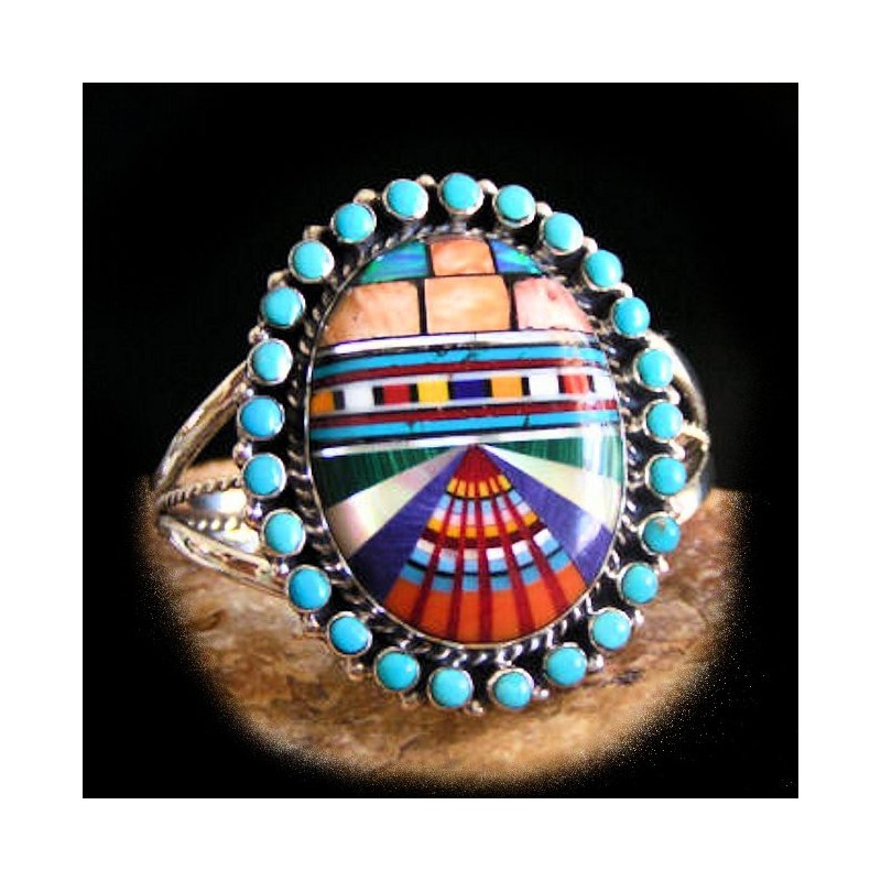 BRACELET ZUNI PIERRES MULTICOLORES