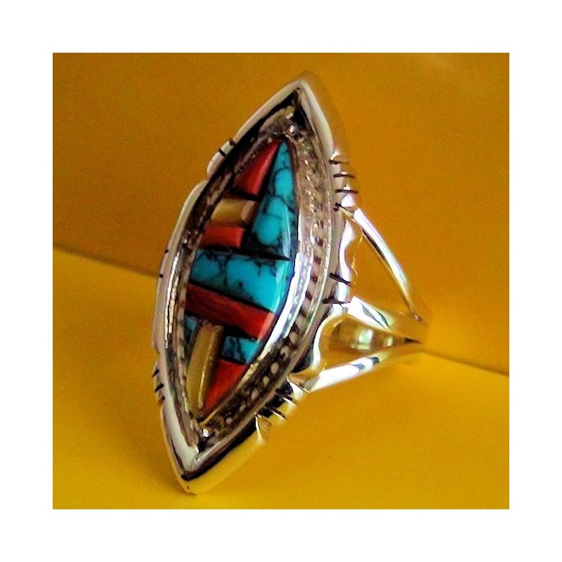 BAGUE OVALE ARGENT PIERRES