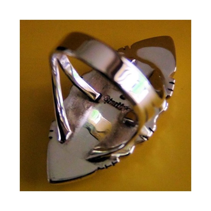 BAGUE OVALE ARGENT PIERRES