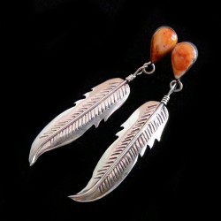 BOUCLES D'OREILLES ARGENT PLUMES 