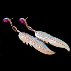 BOUCLES D'OREILLES ARGENT PLUMES 