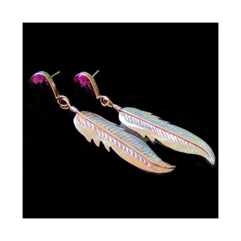 BOUCLES D'OREILLES ARGENT PLUMES 
