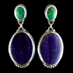 LAPIS LAZZULI MALACHIT SILVER EARRINGS