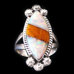 BAGUE OPALES ET SPONDYLUS