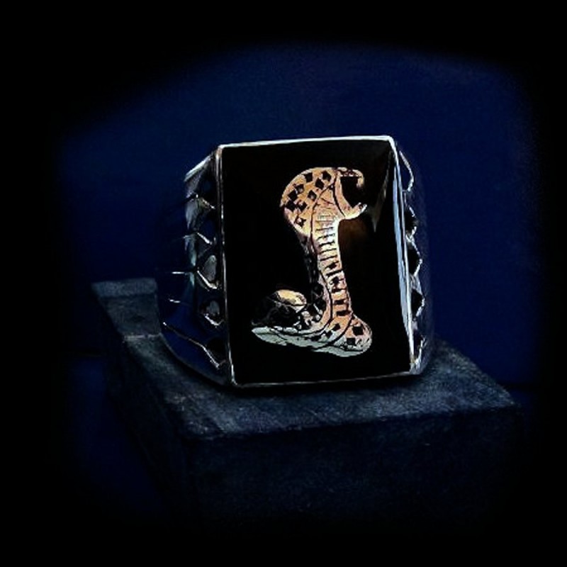 BAGUE ARGENT FORD MUSTANG COBRA