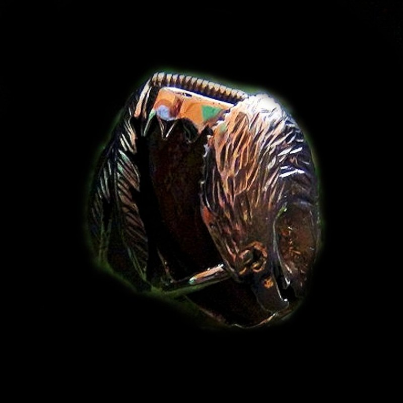 EAGLE AND BEAR CLAW SILVER RING